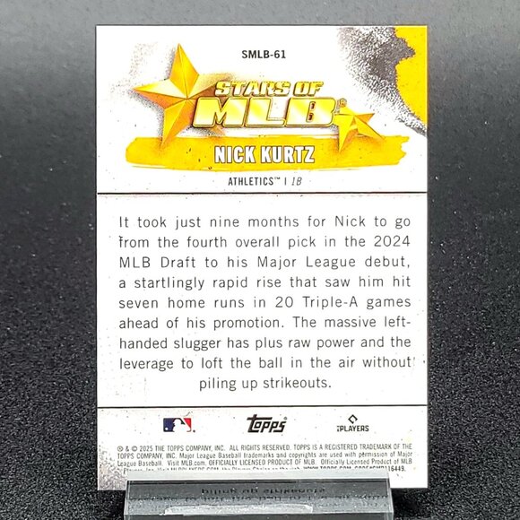 Three 2025 Nick Kurtz RC Fireworks, Stars of MLB, Donruss Rated Rookie Athletics - Picture 3 of 7